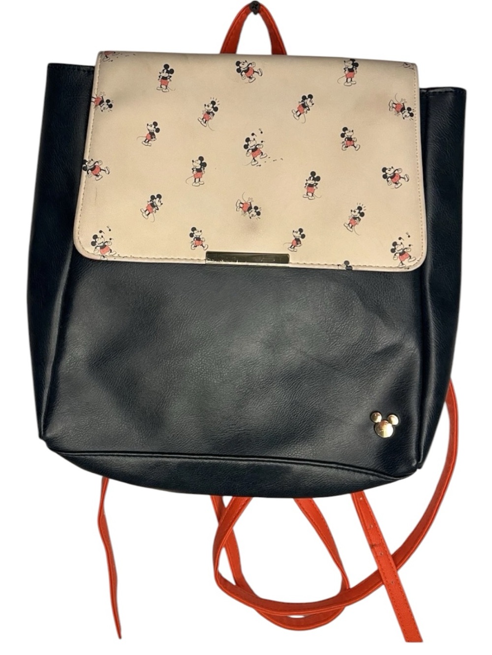 Disney Mickey Mouse Mini Backpack Bioworld Bue Red Faux Leather Bag